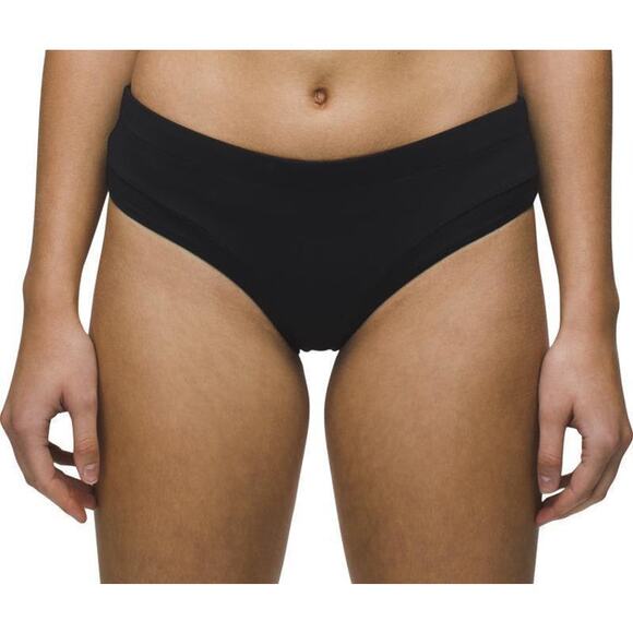 Prana Upswell Bottom 2 Piece Bikini Bottoms Black XL Lined Cheeky Low Rise NWT - Picture 5 of 6